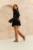 Frill Crochet Detail Blouse Co Ord