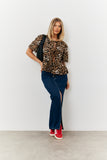 Leopard Tie Up Blouse
