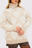 Roll Neck Pearl Detail Knit Jumper