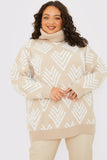 Roll Neck Pearl Detail Knit Jumper
