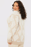 Roll Neck Pearl Detail Knit Jumper