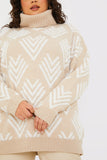 Roll Neck Pearl Detail Knit Jumper