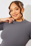 Crew Neck Short Sleeve Rib Top