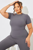 Crew Neck Short Sleeve Rib Top