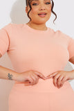 Ribbed Crew Neck Short Sleeve Bodysuit
