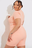 Ribbed Crew Neck Short Sleeve Bodysuit