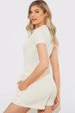 Ribbed Crew Neck Short Sleeve Bodysuit