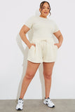 Ribbed Crew Neck Short Sleeve Bodysuit