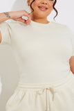 Ribbed Crew Neck Short Sleeve Bodysuit