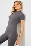 Crew Neck Short Sleeve Rib Top