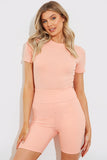 Ribbed Crew Neck Short Sleeve Bodysuit
