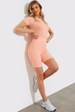 Ribbed Crew Neck Short Sleeve Bodysuit