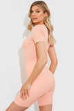 Ribbed Crew Neck Short Sleeve Bodysuit