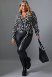 Zebra Print Wrap Front Shirt
