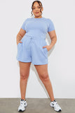 Ribbed Crew Neck Short Sleeve Bodysuit