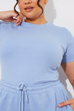 Ribbed Crew Neck Short Sleeve Bodysuit