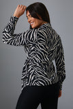 Zebra Print Wrap Front Shirt