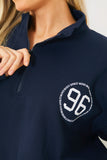 Half Zip '96' Printed Toggle Sweater
