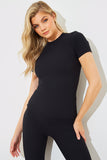 Crew Neck Short Sleeve Rib Top