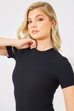 Crew Neck Short Sleeve Rib Top