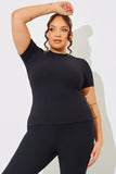 Crew Neck Short Sleeve Rib Top