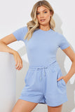 Ribbed Crew Neck Short Sleeve Bodysuit