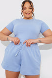 Ribbed Crew Neck Short Sleeve Bodysuit
