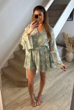 Sage Floral Print Floaty Playsuit
